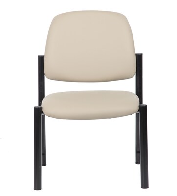 Boss Office Products Armless Bariatric Vinyl Guest Chair, 300 lb. Capacity, Beige (B9595AM-BG)