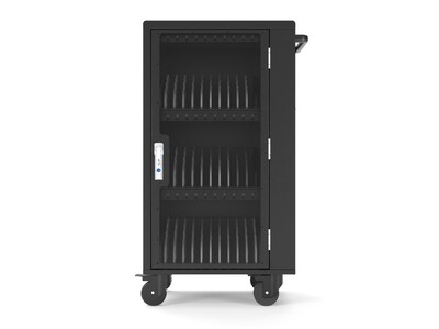 Luxor Lockable 30-Unit Laptop/Tablet USB Type-C Charging Cart, Black Steel (LLTP30USBC)