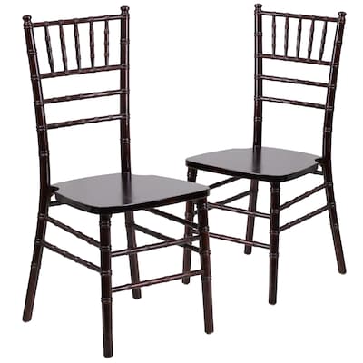 Flash Furniture HERCULES Series Wood Chiavari Chair, Walnut, 2 Pack (2XSWALNUT)