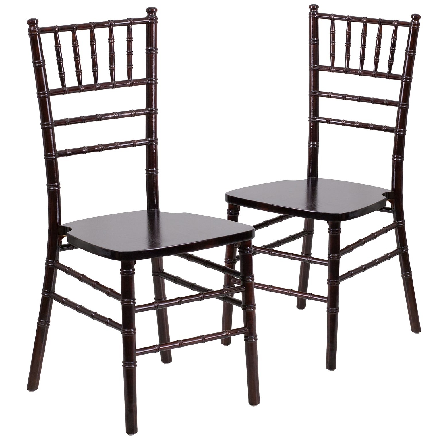 Flash Furniture HERCULES Series Wood Chiavari Chair, Walnut, 2 Pack (2XSWALNUT)