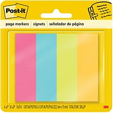 Post-it® Page Markers, 7/8 x 2 7/8, Assorted Colors, 200 Sheets (671-4AU)