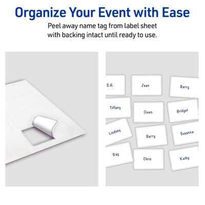 Avery Laser/Inkjet Rectangle Multipurpose Labels, 2-1/3" x 3-3/8", White, 120/Pack (S00-F3M)
