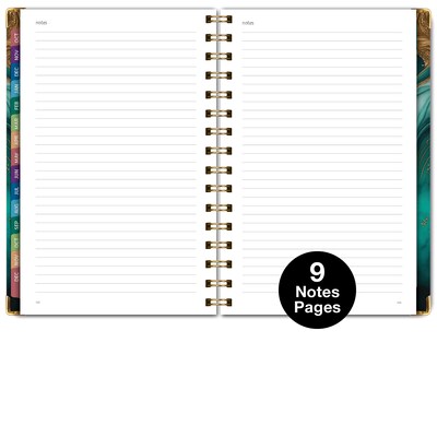 2027 Excello Brands 5.5" x 8" Weekly & Monthly Planner, Paperboard Cover, Teal Gold Marble (ORY27-FSH58-54)