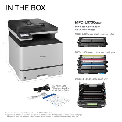 Brother MFC-L8730CDW Wireless Color All-In-One Laser Printer, Best for Business Office