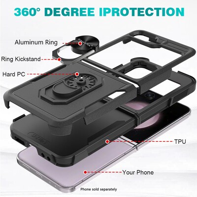 SaharaCase Raider Series Phone Case for Samsung Galaxy Z Flip7 FE, Shock Absorbing, Scorpion Black (CP00873)