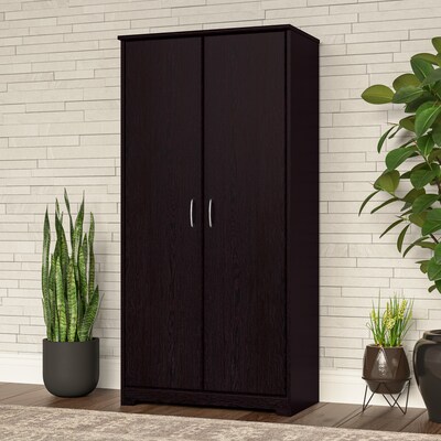 Bush Furniture Cabot 61"H Storage Cabinet with 4 Shelves, Espresso Oak (WC31899)