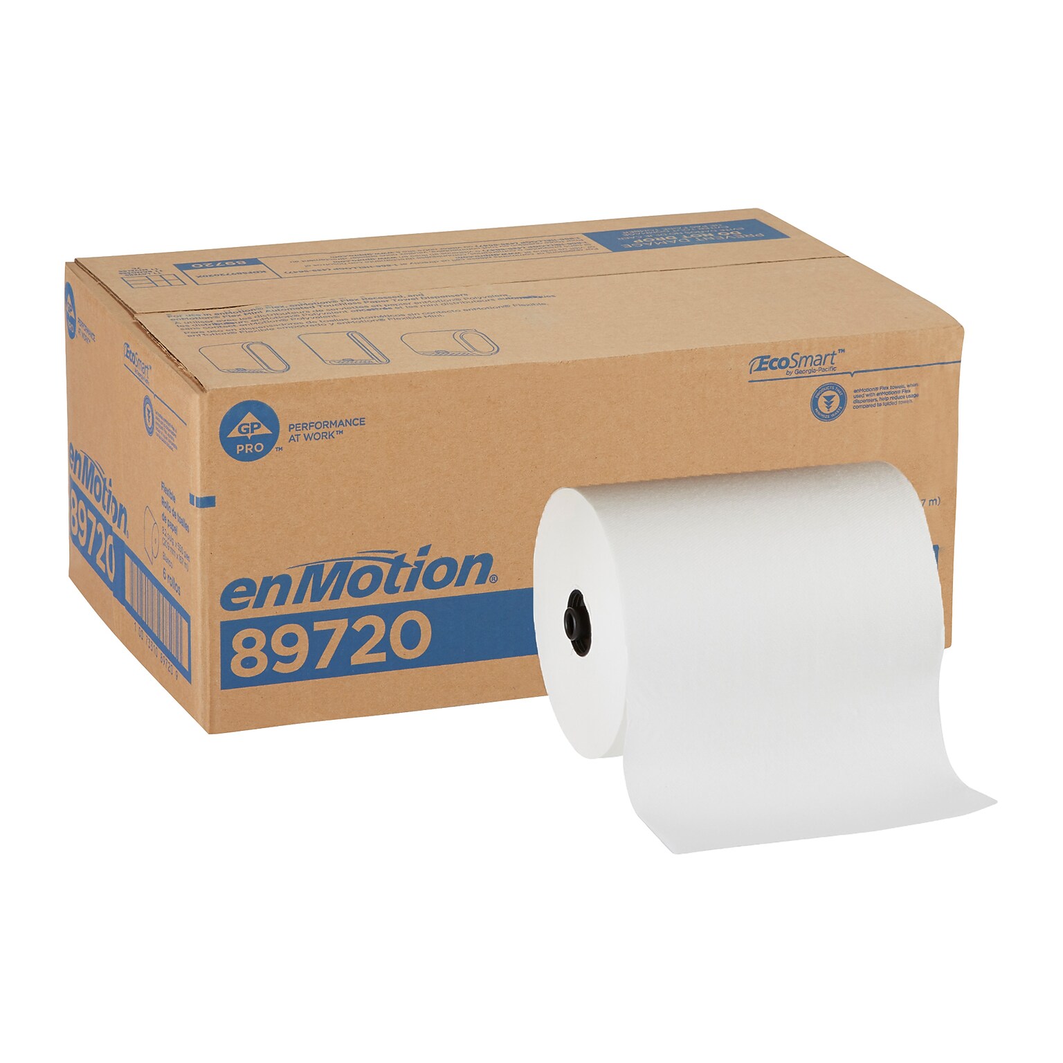 enmotion Flex Hardwound Paper Towels, 1-ply, 550 ft./Roll, 6 Rolls/Carton (89720)