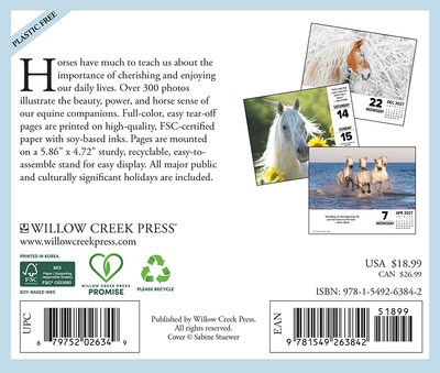2027 Willow Creek What Horses Teach Us 5.4 x 6.2 Day-to-Day Calendar (63842)