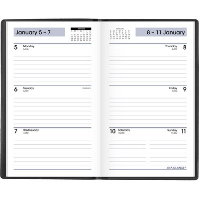 2026 AT-A-GLANCE DayMinder 3.5 x 6 Weekly Planner, Poly Cover, Black (SK48-00-26)
