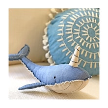 Crane Baby Caspian Narwhal Plush Toy, (Blue BC-130PT)