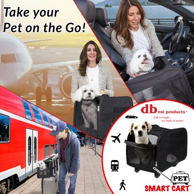 Dbest Smart Cart Pet Carrier with Wheels, Black (08-043)