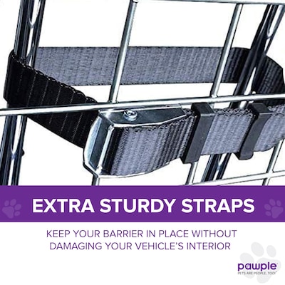 Pawple Adjustable Dog Car Barrier Compatible with Tesla® Model Y®, Heavy-Duty Wire Mesh, Universal Fit, Black (PAWDBMY)