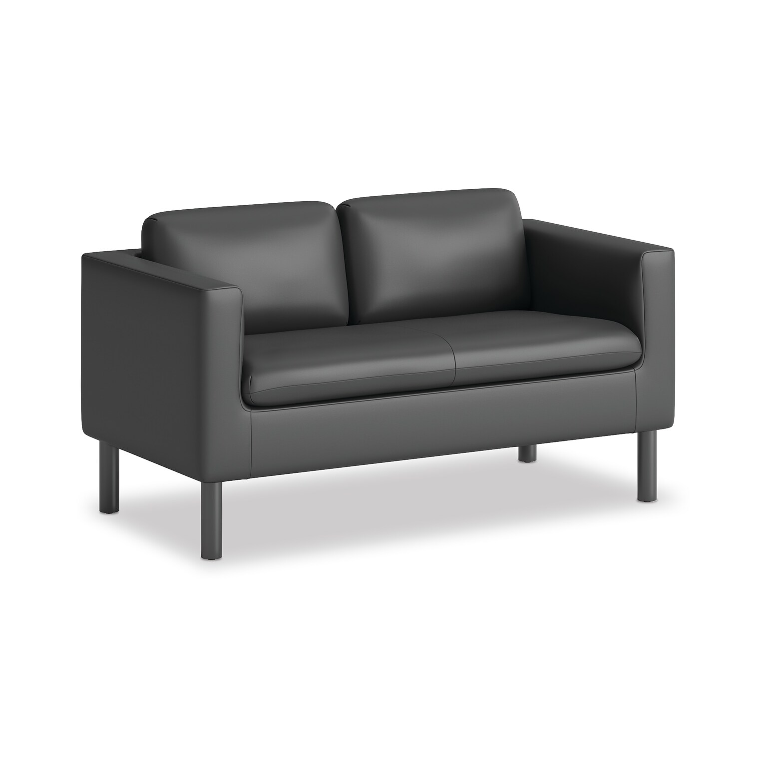HON Parkwyn 53.5 Polyurethane Loveseat, Black (HVLVL2.BLK01)