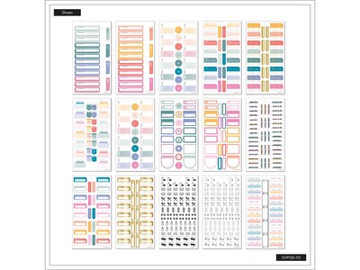 The Happy Planner Essentials Tracker & Checklist Classic Stickers, Assorted Colors, 990/Pack (SVP130