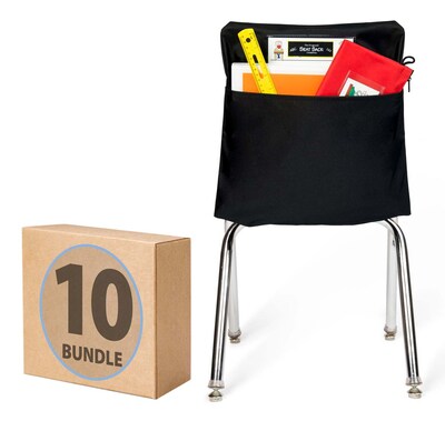 Seat Sack Seat Storage, 18 x 11 x 4, Black, 10/Pack (30119BUNDLE)