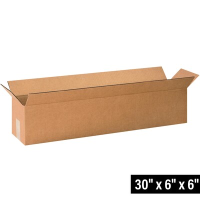 30 x 6 x 6 Shipping Boxes, 32 ECT, Brown, 25/Bundle (3066)