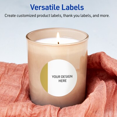 Avery Laser/Inkjet Circle Multipurpose Labels, 3" Dia., White, 60/Pack (S00-DJN)