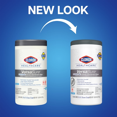 Clorox Healthcare VersaSure Disinfecting Wipes, 150/Canister (31758)