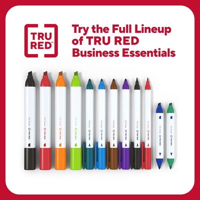 TRU RED™ Tank Dry Erase Markers, Chisel Tip, Assorted, 12/Pack (TR54567/TR61441)