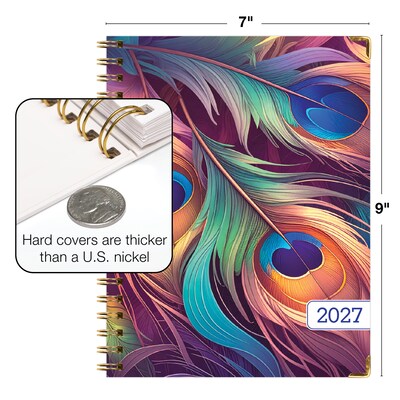 2027 Excello Brands 7.8" x 9" Weekly & Monthly Standard Planner, Paperboard Cover, Pastel Peacock (FSHN-CY27-79-61)