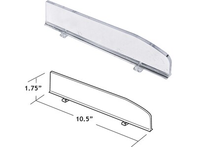 Azar 3.5" x 12" Pegboard 6-Compartment Cosmetic Tray, Clear, 2/Pack (225899-DIVIDER-2PK)