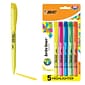 BIC Brite Liner Stick Highlighters, Chisel, Assorted, 5/Pack (BLP51W-AST)