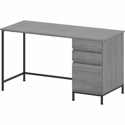 Lorell SOHO 55 W Desk with Side-Drawers, Charcoal (LLR97616)