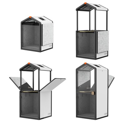 Flexispot Quick Install Series Solo Pro Sound Absorbing Privacy Booth, White (EP1SW)