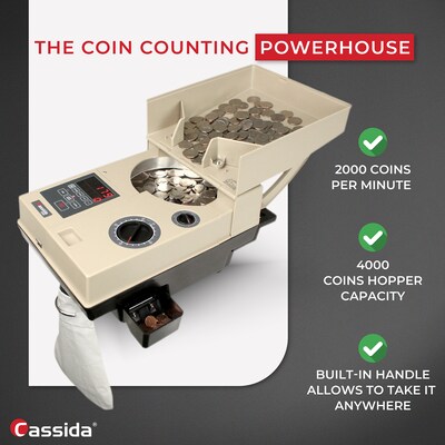 Cassida C-500 Coin Sorter, Beige (C500)