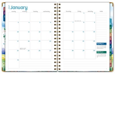 2027 Excello Brands 9" x 11" Weekly & Monthly Standard Planner, Paperboard Cover, Tree Seasons (FSHN-CY27-8511-20)