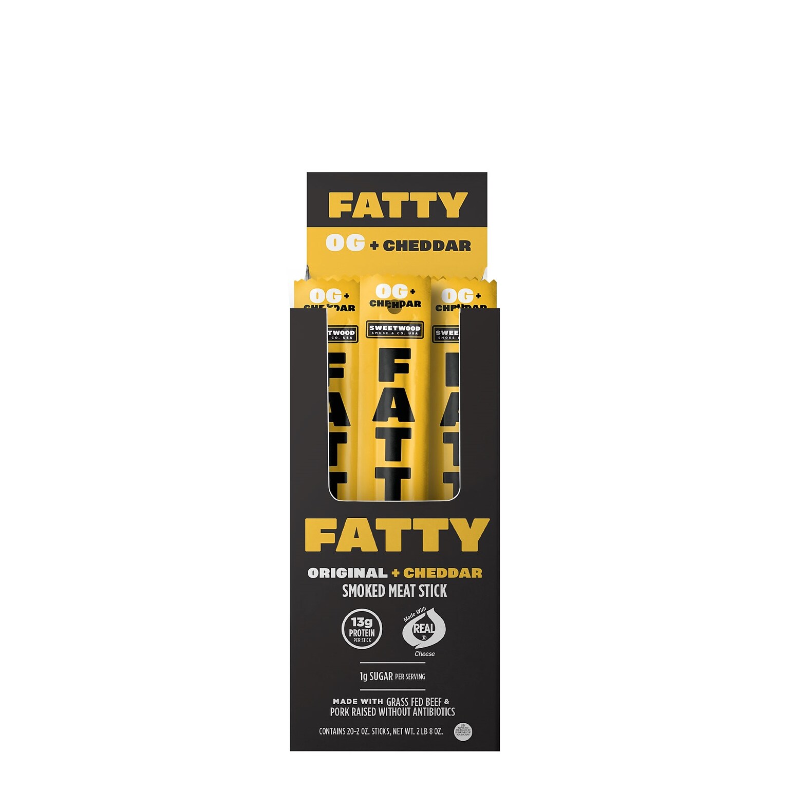 FATTY OG + Cheddar Smoked Beef Meat Stick, 2 oz., 20/Box (GOV59822)