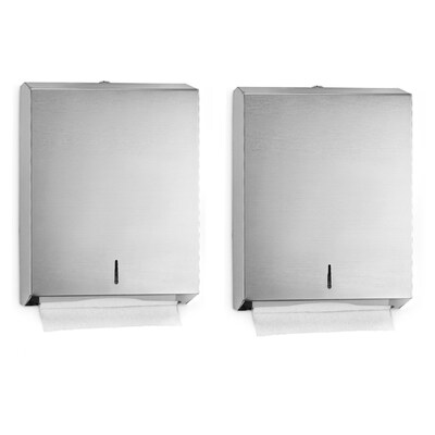 Alpine Industries Centerpull Paper Towel Dispenser, Stainless Steel, 2/Pack (480-2PK)