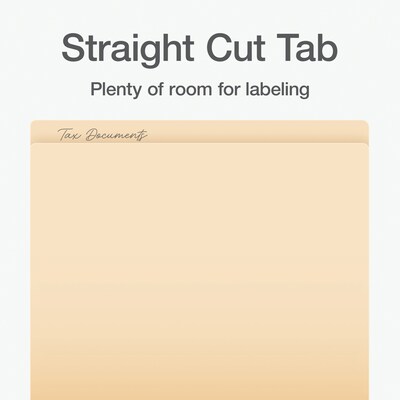 Pendaflex File Folder, Straight Cut, Letter Size, Manila, 50/Box (16651)
