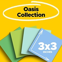 Post-it Recycled Super Sticky Notes, 3 x 3, Oasis Collection, 70 Sheet/Pad, 24 Pads/Pack (654R-24S