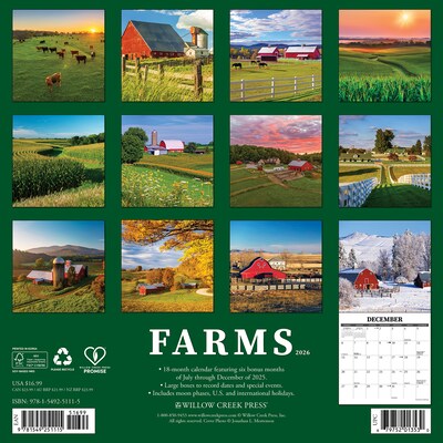 2026 Willow Creek Farms 12 x 12 Monthly Wall Calendar (51115)