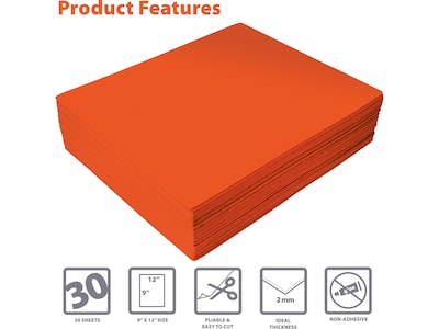 Better Office EVA Foam Sheet, Orange, 30/Pack (01217)