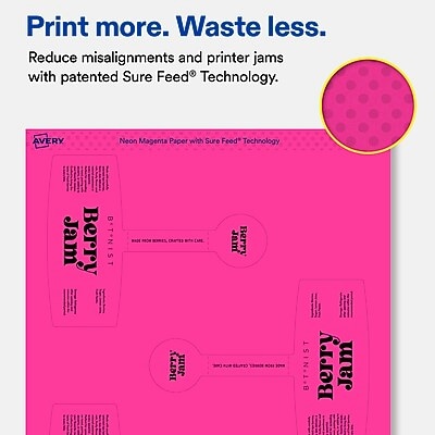 Avery Laser/Inkjet Sealing Labels, 5-1/8" x 4", Neon Magenta, 120 Labels/Box (19479370738)