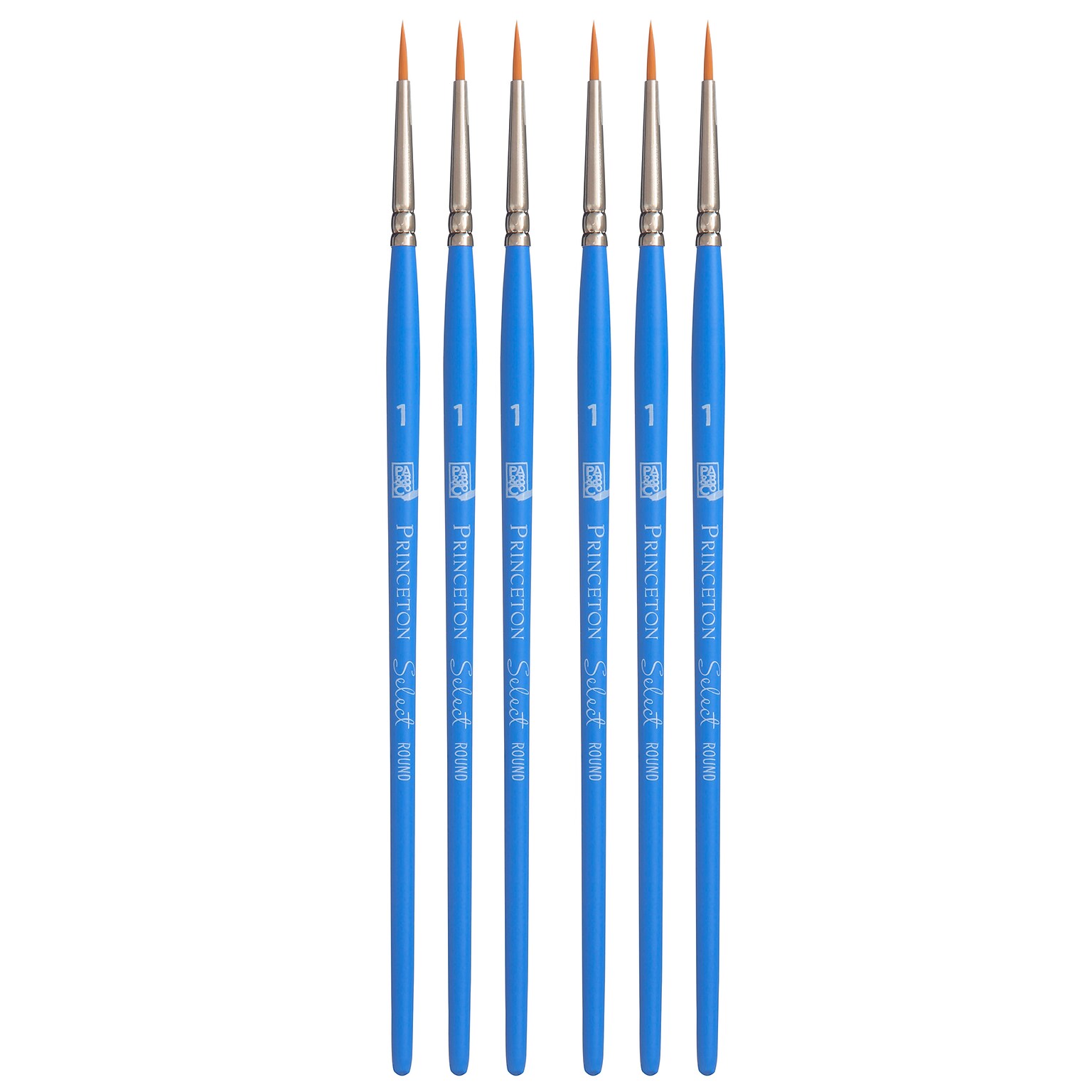 Princeton Select Artiste Mixed Media Synthetic Round Brush, 6/Pack (PBXP3750R1-6)