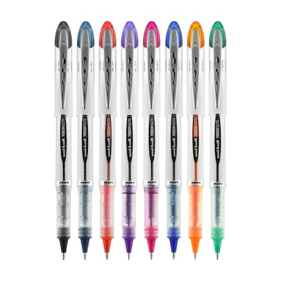 uni-ball Vision Elite Rollerball Pens, Bold Point, Assorted Colors Ink, 8/Pack (90199PP)