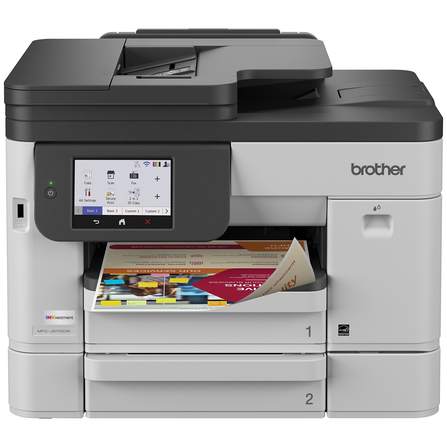 Brother INKvestment MFC-J5110DW Wireless Color All-In-One Inkjet Printer, Best for Home Office