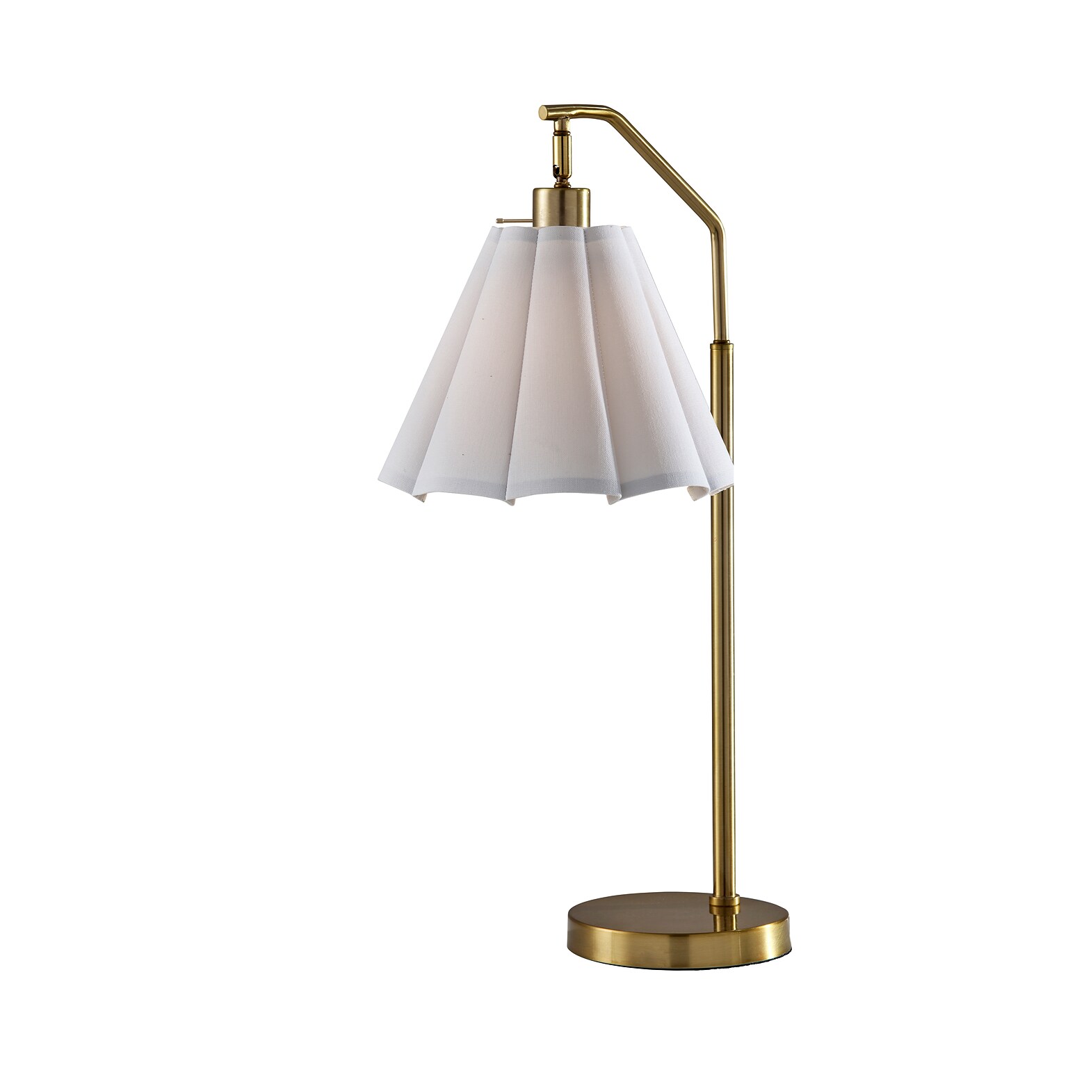 Adesso Lyra 26 Incandescent Table Lamp, Antique Brass/White (2607-21)