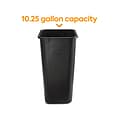 Coastwide Professional™ Indoor Trash Can Without Lid, Black Soft Molded Plastic, 10.25 Gallon (CW564