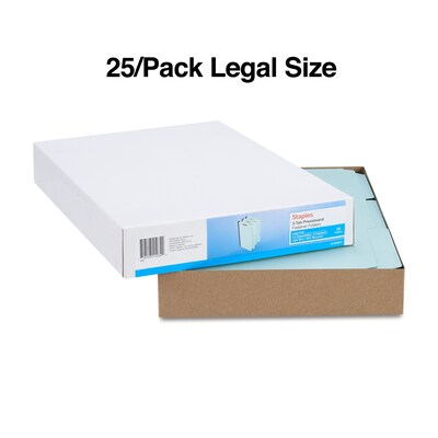 Staples® Pressboard Classification Folders, 2" Expansion, Legal Size, Light Blue, 25/Box (TR384870/384870)