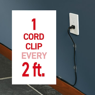 Command Small Cord & Light Clips, Transparent, 22/Pack (17017CLR-10ES)