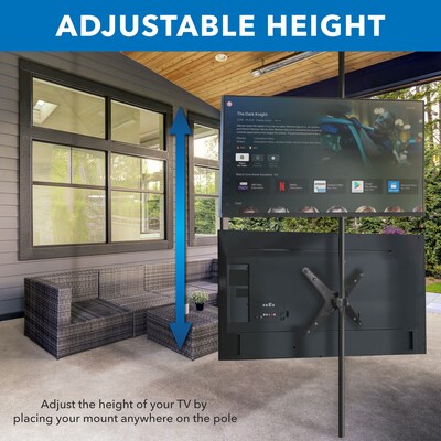 Mount-It! TV Pole Mount for 32" to 55" TVs, Holds up to 55 lbs. Max., Black (MI-390XL)