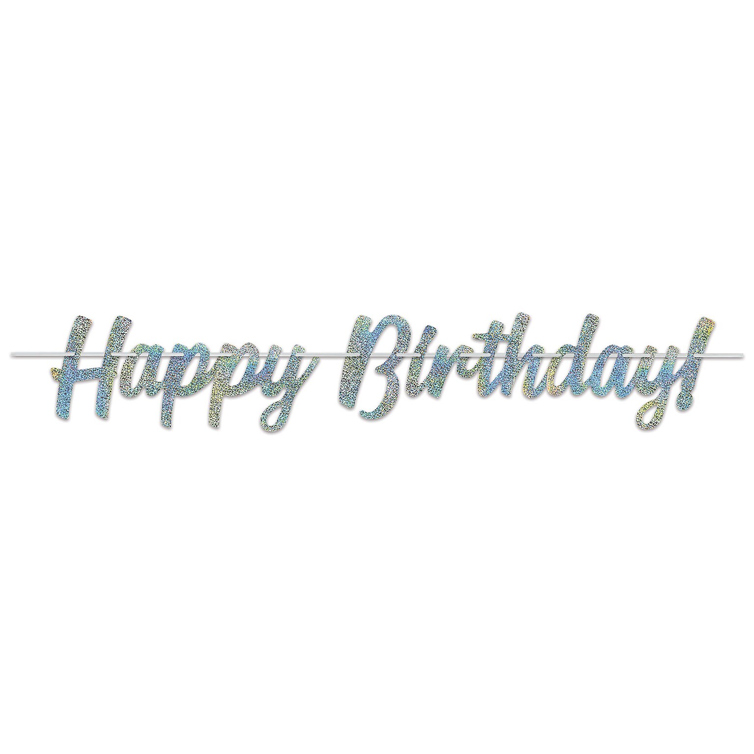 Beistle Happy Birthday! Streamer, Silver, 3/Pack (53419)