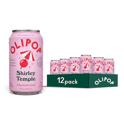 Olipop Prebiotic Shirley Temple, 12 fl. oz., 12 Cans/Carton (ICO63955)