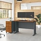 Bush Business Furniture Cubix 48"W Desk with Mobile File Cabinet, Natural Cherry/Slate (SRA025NCSU)