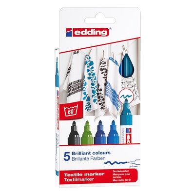 edding 4500 Water-Based Markers, Bullet Tip, 5/Set (EDD445005099)