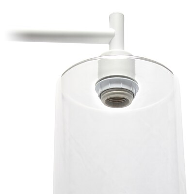 Simple Designs Modern Iron Lantern Floor Lamp with Glass Shade, White (LF2009-WHT)